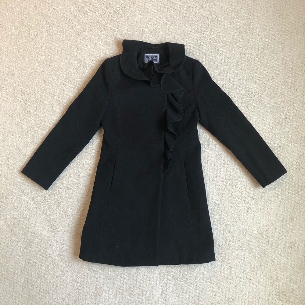 Girl’s Rothschild Faux Wool Coat w/ Ruffle